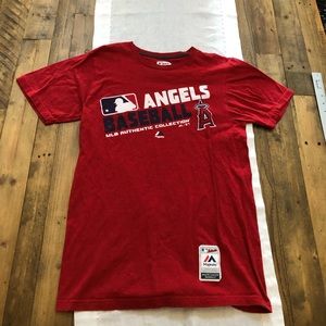 Pre-owned Majestic Triple Peak Angels MLB S/S Tee in Red. Men’s medium